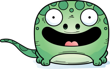 Cartoon Gecko Smiling