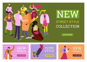 Street Fashion Banners Set