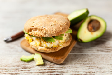 Avocado and egg sandwich