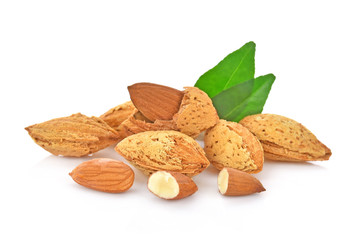 Almonds isolated on white background