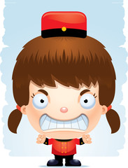 Angry Cartoon Girl Bellhop