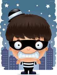 Angry Cartoon Boy Burglar