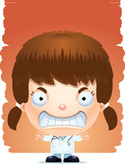 Angry Cartoon Girl Doctor