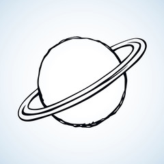 Saturn. Vector drawing