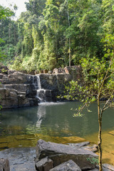Fototapeta na wymiar Klong Yai Kee waterfall in Koh Kood island, Thailand