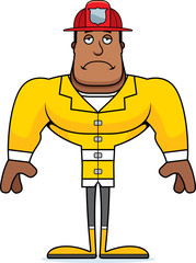 Cartoon Sad Firefighter