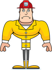 Cartoon Sad Firefighter
