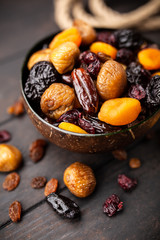 A mix of dried fruit
