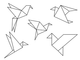 Fototapeta premium Wektor kolekcji ptaków origami