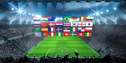 WM 2018 - Flaggen im Stadion © Michael Stifter