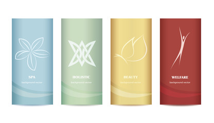 Set branding packaging -spa - beauty - holistic - welfare with symbols