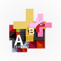 Fototapeta premium Abstract geometric option infographic banners, a b c steps process