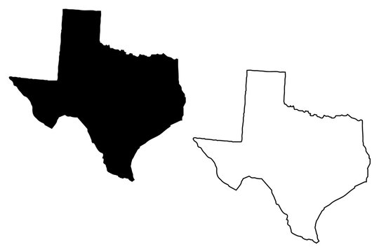 Texas map vector illustration, scribble sketch Texas map