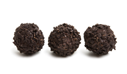 chocolate truffles isolated