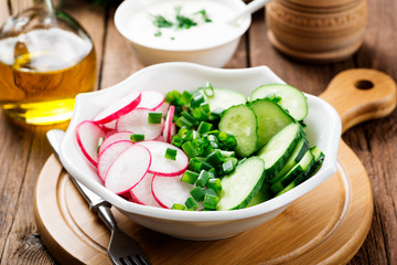 Fresh organic radish salad. 