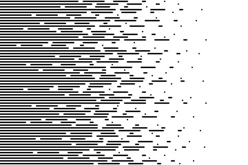 Halftone gradient lines Speed abstract pattern Isolated object on white background vector illustration
