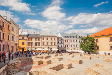 Fototapeta na wymiar Street in Lublin, Poland