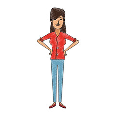 Young woman cartoon vector illustration graphic design