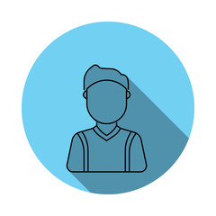 shcoolboy avatar icon. Elements of avatar in flat blue colored icon. Premium quality graphic design icon. Simple icon for websites, web design, mobile app, info graphics