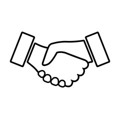Handshake line icon. Two hands shaking in confirmation of business contract, agreement, partnership, or alliance. Vector Illustration