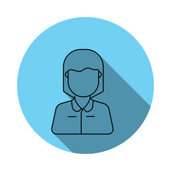 teacher Female avatar icon. Elements of avatar in flat blue colored icon. Premium quality graphic design icon. Simple icon for websites, web design, mobile app, info graphics