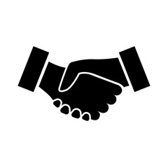 Handshake icon. Two hands shaking in confirmation of business contract, agreement, partnership, or alliance. Vector Illustration