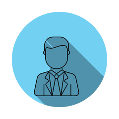 Businessman avatar icon. Elements of avatar in flat blue colored icon. Premium quality graphic design icon. Simple icon for websites, web design, mobile app, info graphics