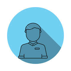 Referee avatar icon. Elements of avatar in flat blue colored icon. Premium quality graphic design icon. Simple icon for websites, web design, mobile app, info graphics