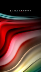 Fluid mixing colors, vector wave abstract background