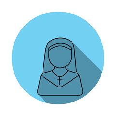 nun woman avatar icon. Elements of avatar in flat blue colored icon. Premium quality graphic design icon. Simple icon for websites, web design, mobile app, info graphics