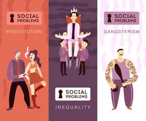 Social Problems Vertical Banners