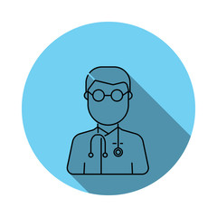 Doctor avatar Icon. Elements of avatar in flat blue colored icon. Premium quality graphic design icon. Simple icon for websites, web design, mobile app, info graphics