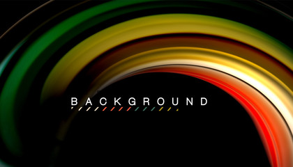 Fluid mixing colors, vector wave abstract background