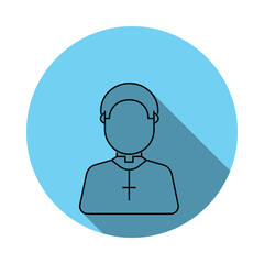 cute priest avatar icon. Elements of avatar in flat blue colored icon. Premium quality graphic design icon. Simple icon for websites, web design, mobile app, info graphics