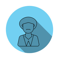 muslim man avatar icon. Elements of avatar in flat blue colored icon. Premium quality graphic design icon. Simple icon for websites, web design, mobile app, info graphics