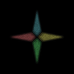 Dotted color windrose silhouette