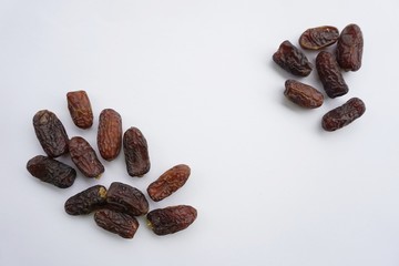Dried dates isolated on white background