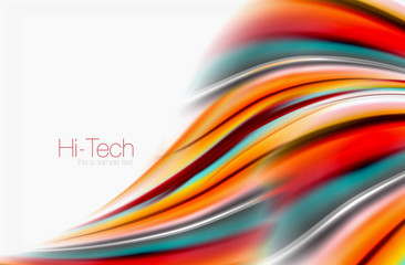 Rainbow color waves, vector blurred abstract background