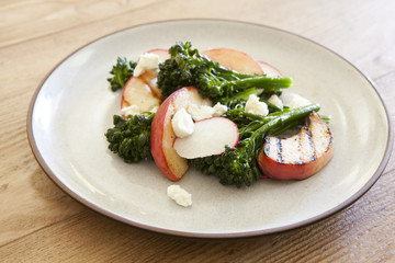Grilled Broccolini and Peach Salad with Goat Cheese