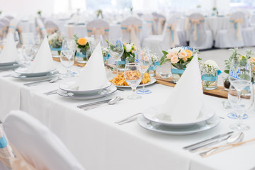 wedding table settings with decoration