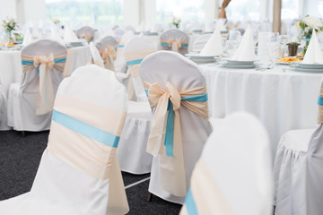 wedding chair with ribbon