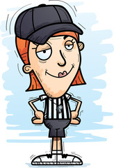 Confident Cartoon Woman Referee