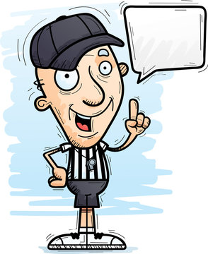 cartoon referee pointing, speech bubble clip art preview