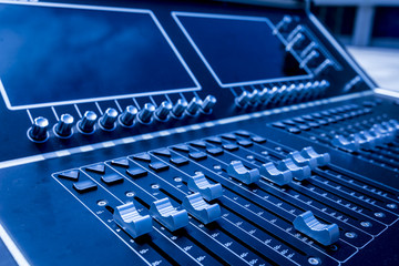 Profesional studio equipment for sound mixing .