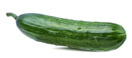 Fresh cucumber isolated on white background with clipping path