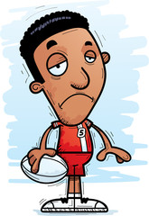 Sad Cartoon Black Rugby Player
