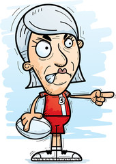 Angry Cartoon Senior Rugby Player