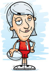 Confident Cartoon Senior Rugby Player