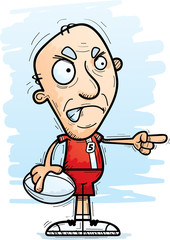 Angry Cartoon Senior Rugby Player