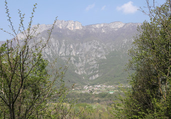 mountain stands out on the horizon